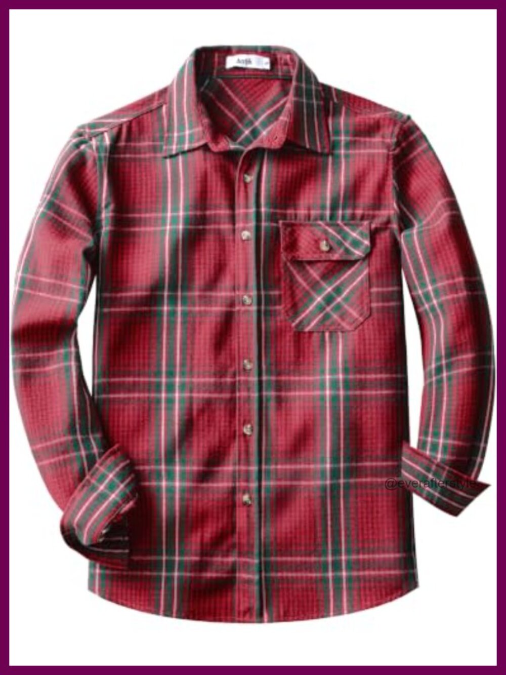 Men's Brushed Cotton Plaid Flannel Shirt Long Sleeve Button Down